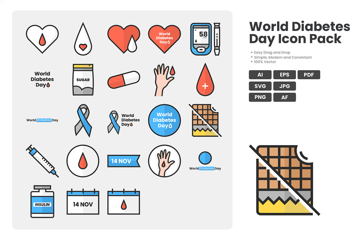 World Diabetes Day, a Duotone Icon by erifqizeicon (Photo 1 of 3)