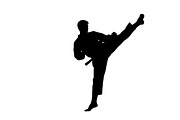 Dynamic martial arts kick silhouette, an Illustration by Amazin_art (Thumbnail 17 of 36)