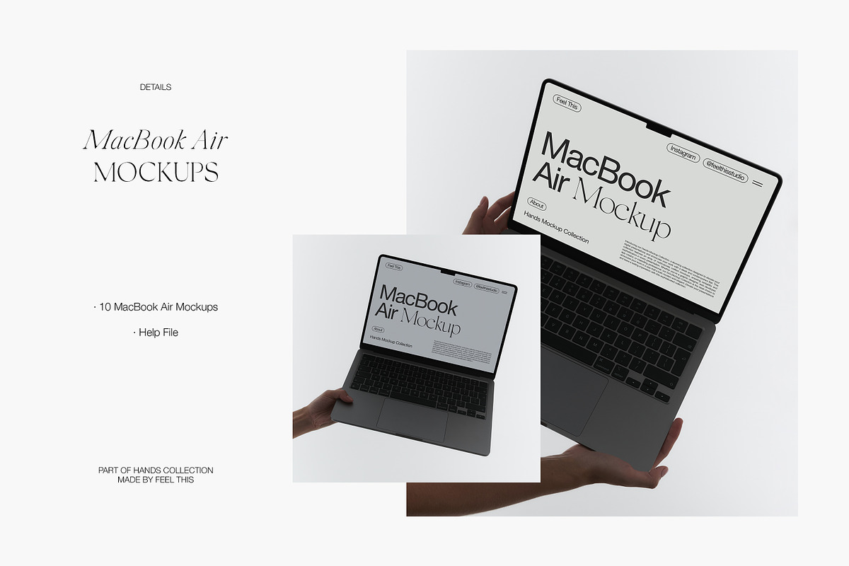 MacBook Air M2 with Hand Mockups, a Mac Mockup by Feel This (Photo 6 of 8)