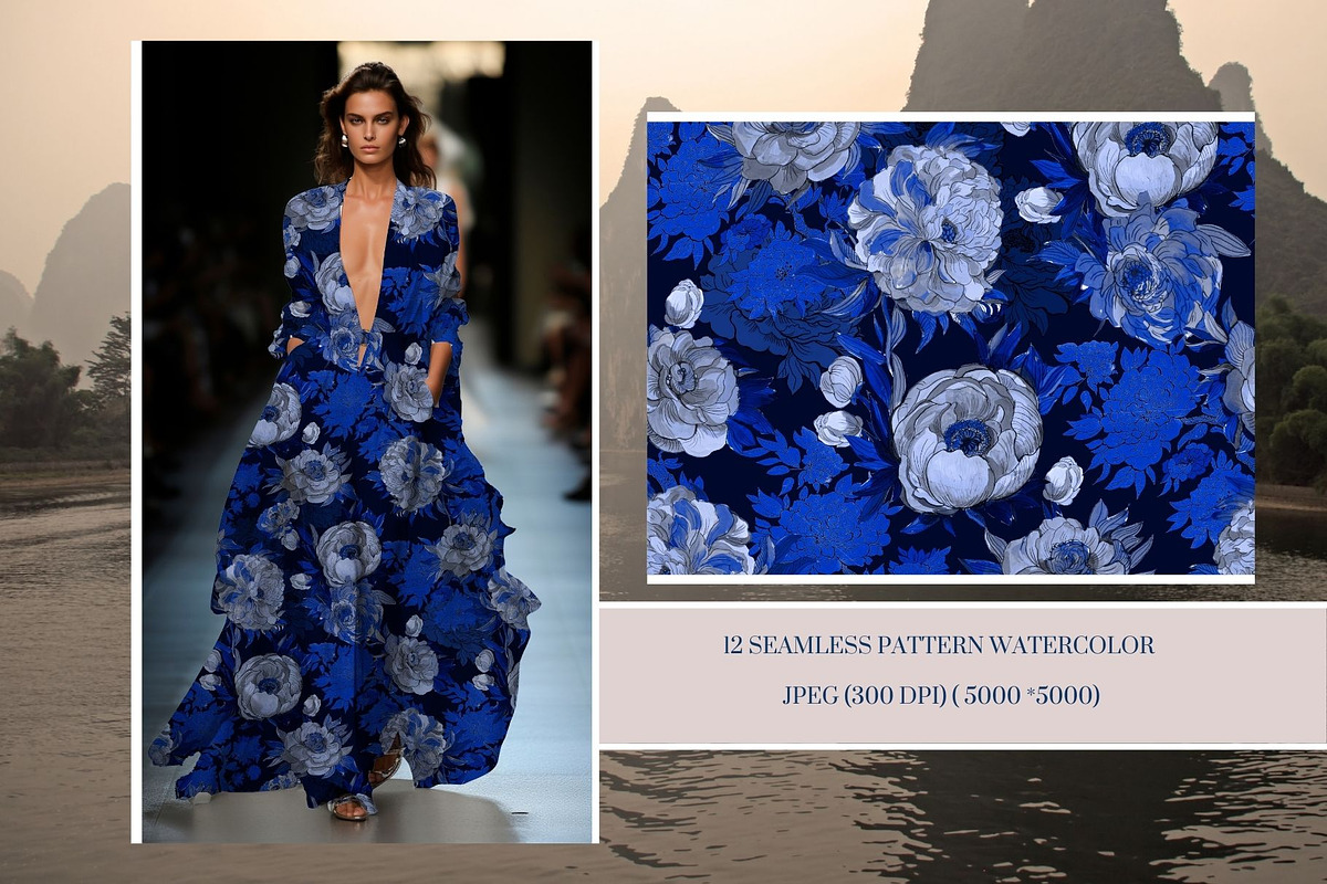 CHINESE PEONY Pattern, a Pattern Graphic by MitrushovaArt (Photo 9 of 10)