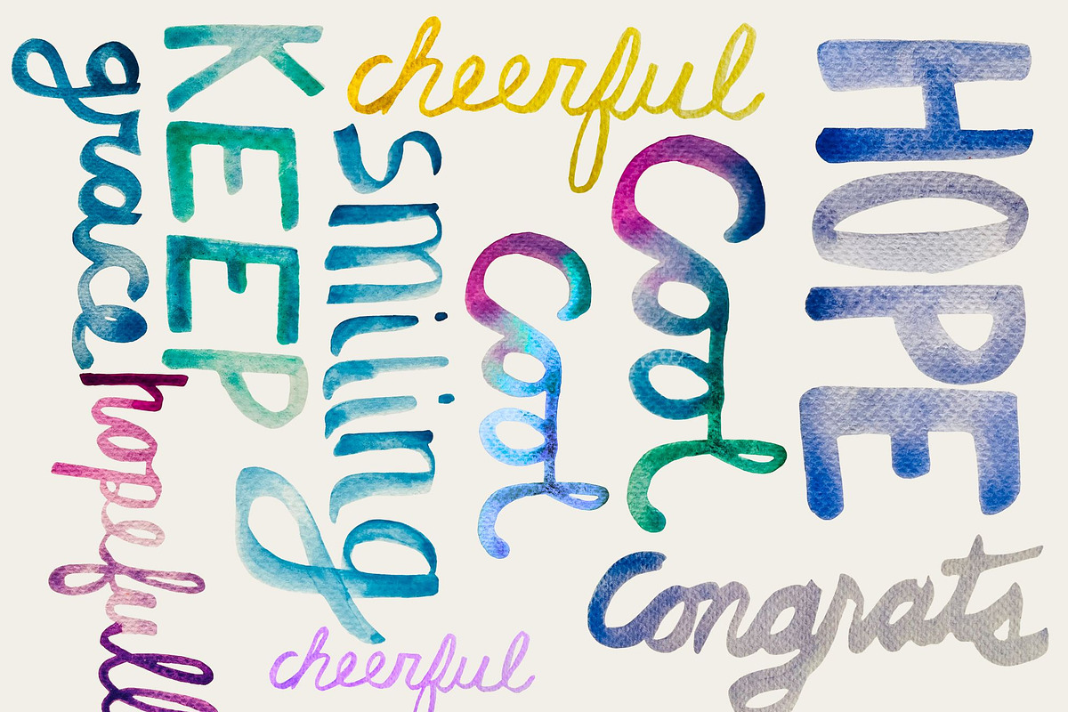 Watercolor Words Clip Art Words, a Decorative Illustration by Eryn Rose Design (Photo 12 of 13)