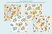 Bees and flowers watercolor clipart, a Seasonal Illustration by Anna Druzhkova (Thumbnail 7 of 17)