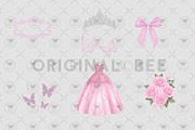 Princess Quinceañera Pink Clipart, an Illustration by BigCakeBee (Thumbnail 4 of 5)