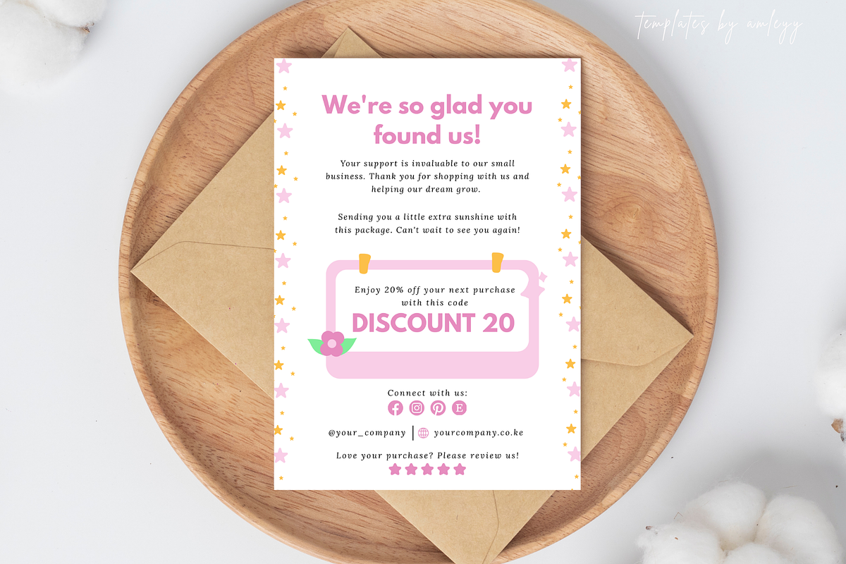 Cute Small Business Thank You Card, a Card Template by Elegant_Studio44 (Photo 3 of 4)