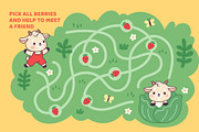 Kawaii goat maze game. Cute baby, an Animal Illustration by YummyBuum (Thumbnail 2 of 3)