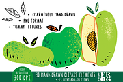 An Apple a Day - Digital Clipart, a Food Illustration by Purple Frog (Thumbnail 3 of 5)