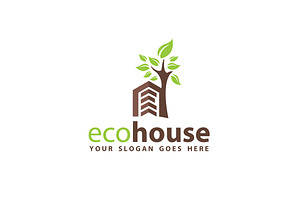 Eco House Logo Template