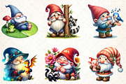 Gnomes with Small Animals Clipart, an Illustration by DreamCafeArt (Thumbnail 2 of 5)