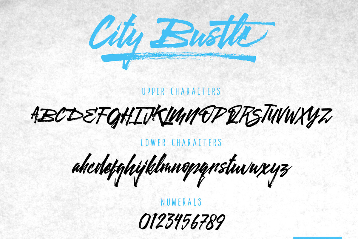 City Bustle brush font preview 5