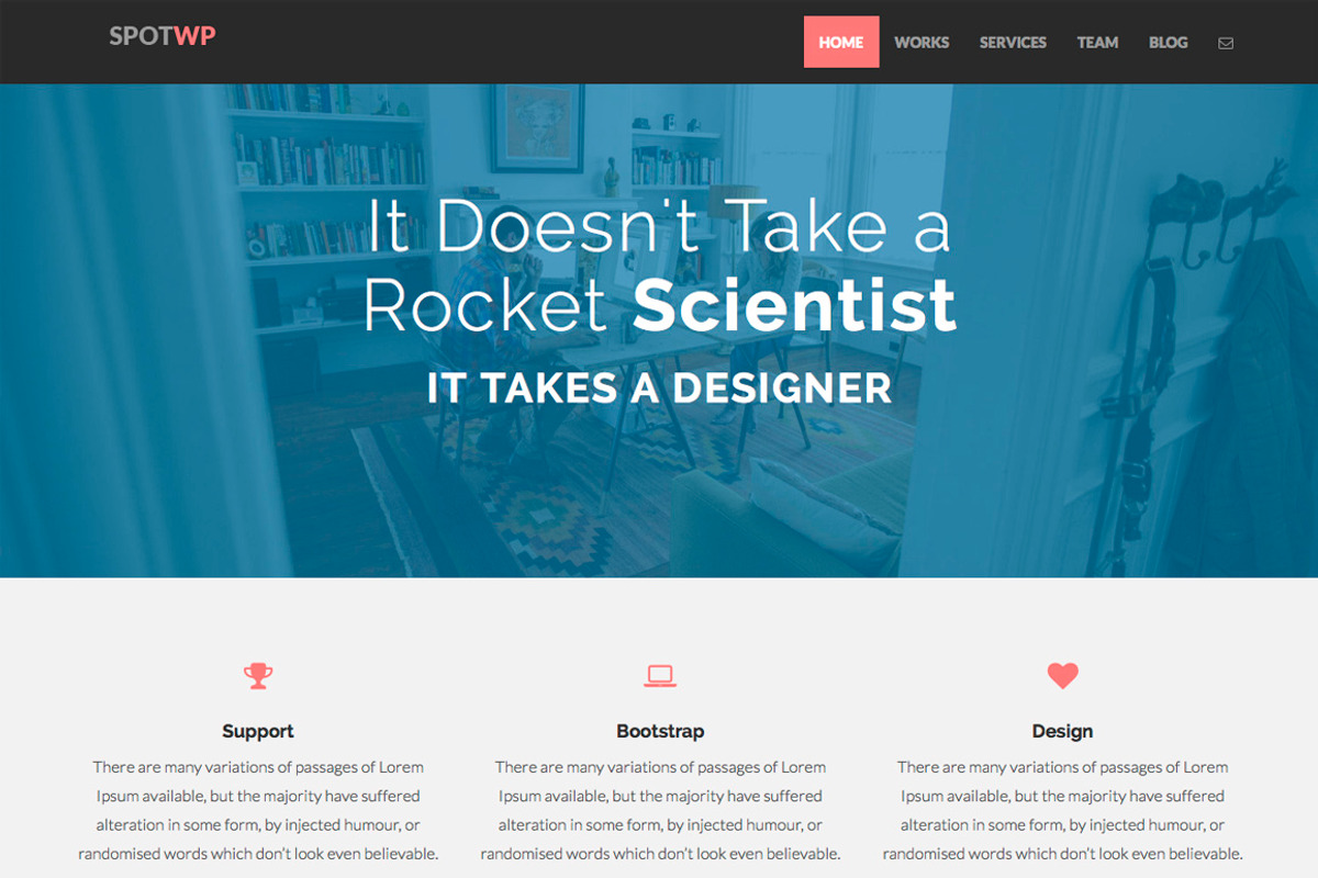 SPOT - Bootstrap Wordpress Theme, a WordPress Template by GentsThemes (Photo 1 of 4)