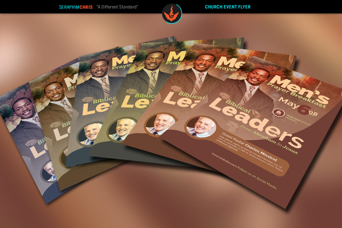 Men’s Prayer Breakfast Church Flyer, a Flyer Template by SeraphimChris (Photo 4 of 4)