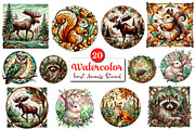 Forest Animals Stained Glass Clipart, a Graphic by CitraGraphics (Thumbnail 1 of 4)