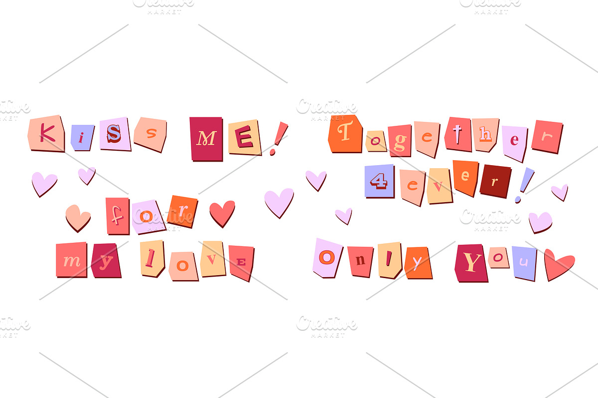 Romantic clipping messages with y2k, an Illustration by art PVP - market