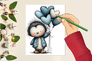 Valentine's Whimsical Penguin Clipar, an Illustration by designcity5 (Thumbnail 4 of 5)