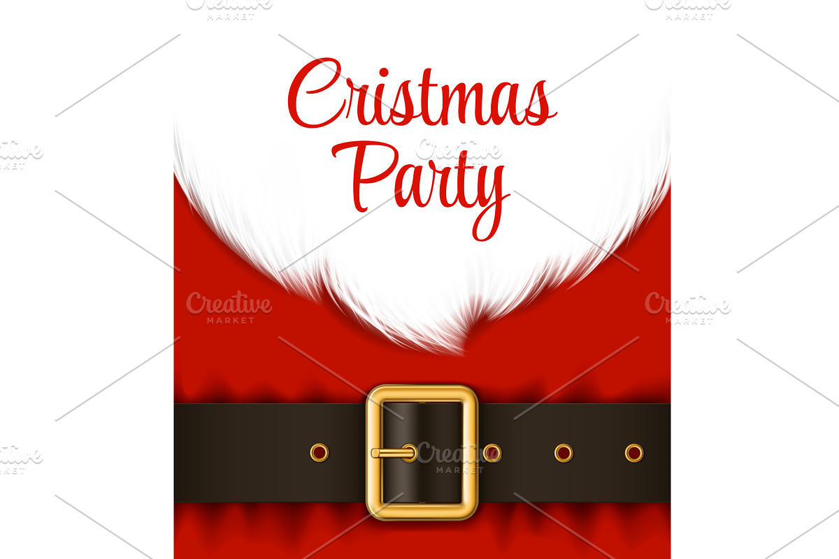 Realistic Christmas Santa beard, a Seasonal Illustration by Vector Tradition