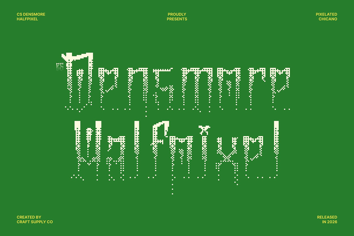 CS Densmore Halfpixel, a Sans Serif Font by Craft Supply Co. (Photo 1 of 8)
