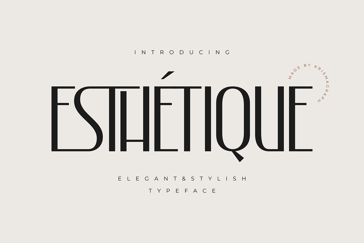 Esthetique - Elegant & Stylish Font, a Sans Serif Font by Krismagraph (Photo 1 of 12)