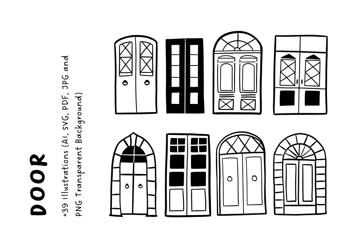 39+ Hand-Drawn Door Illustrations, an Object Illustration by The Journey Atelier (Photo 3 of 6)