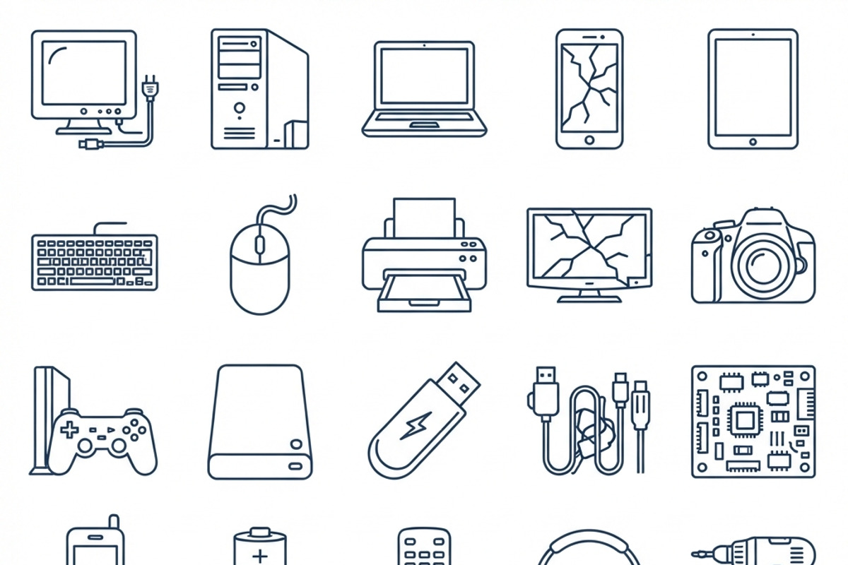 41 Household Waste Icon Set, an Outline Icon by adenpinkstore (Photo 6 of 20)