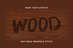 Cutout Wood Engraved Text Effect, a Templates & Theme by studiogstock