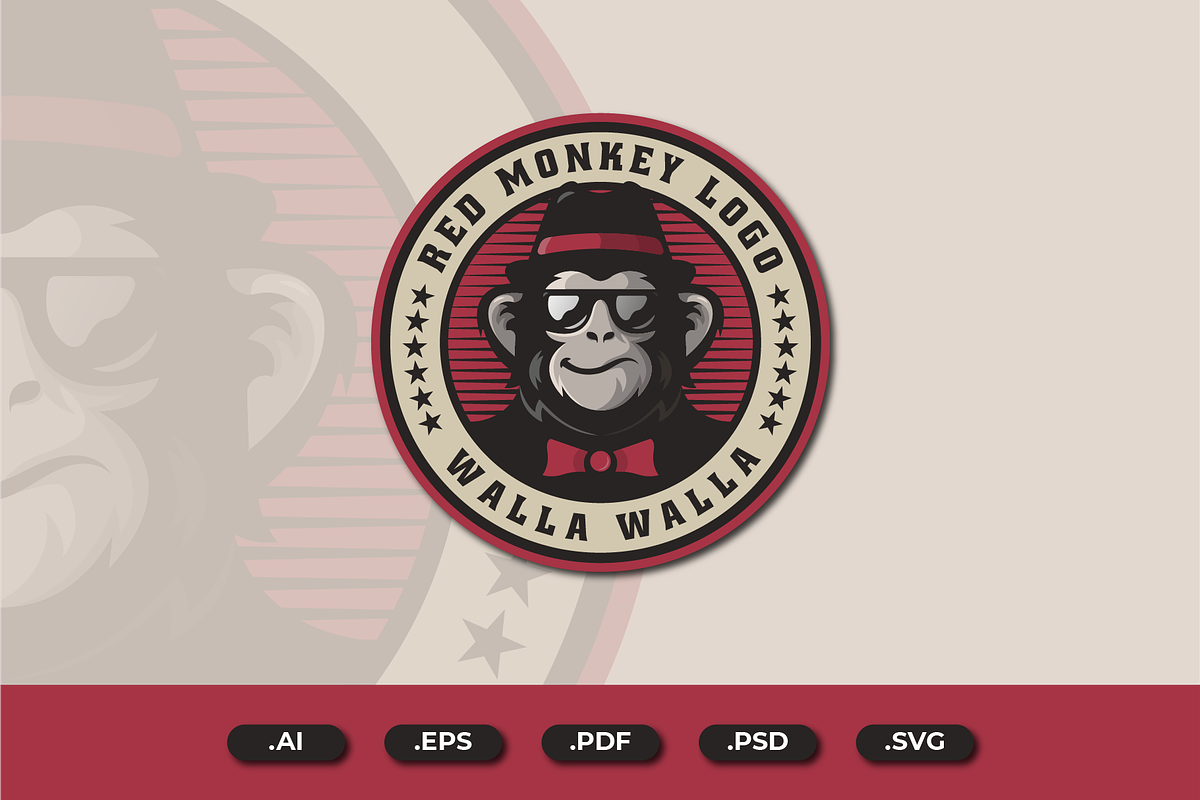 RED MONKEY MASCOT LOGO, a Branding & Logo Template by Andhnd Studio
