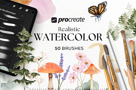 Procreate Watercolor Brushes, a Brush Add-On by LaurenceVArtiste