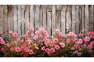 decor wood with flowers ai generated, a Nature Photo by pikepicture
