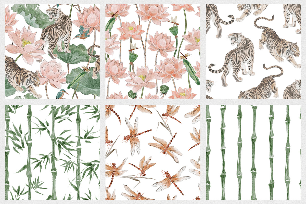 Japanese Watercolor Collection, a Pattern Graphic by mila_leev (Photo 14 of 17)