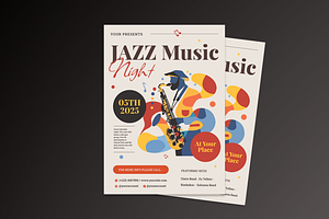 Jazz Music Night Flyer, a Flyer Template by MMPixelCraft