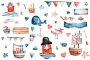 Sea Spirit - Watercolor Clip Art Set, an Illustration by Mashamashastu (Thumbnail 6 of 6)