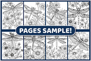 Dragonfly with Flower Coloring Pages, an Animal Illustration by BrightMart (Thumbnail 3 of 3)
