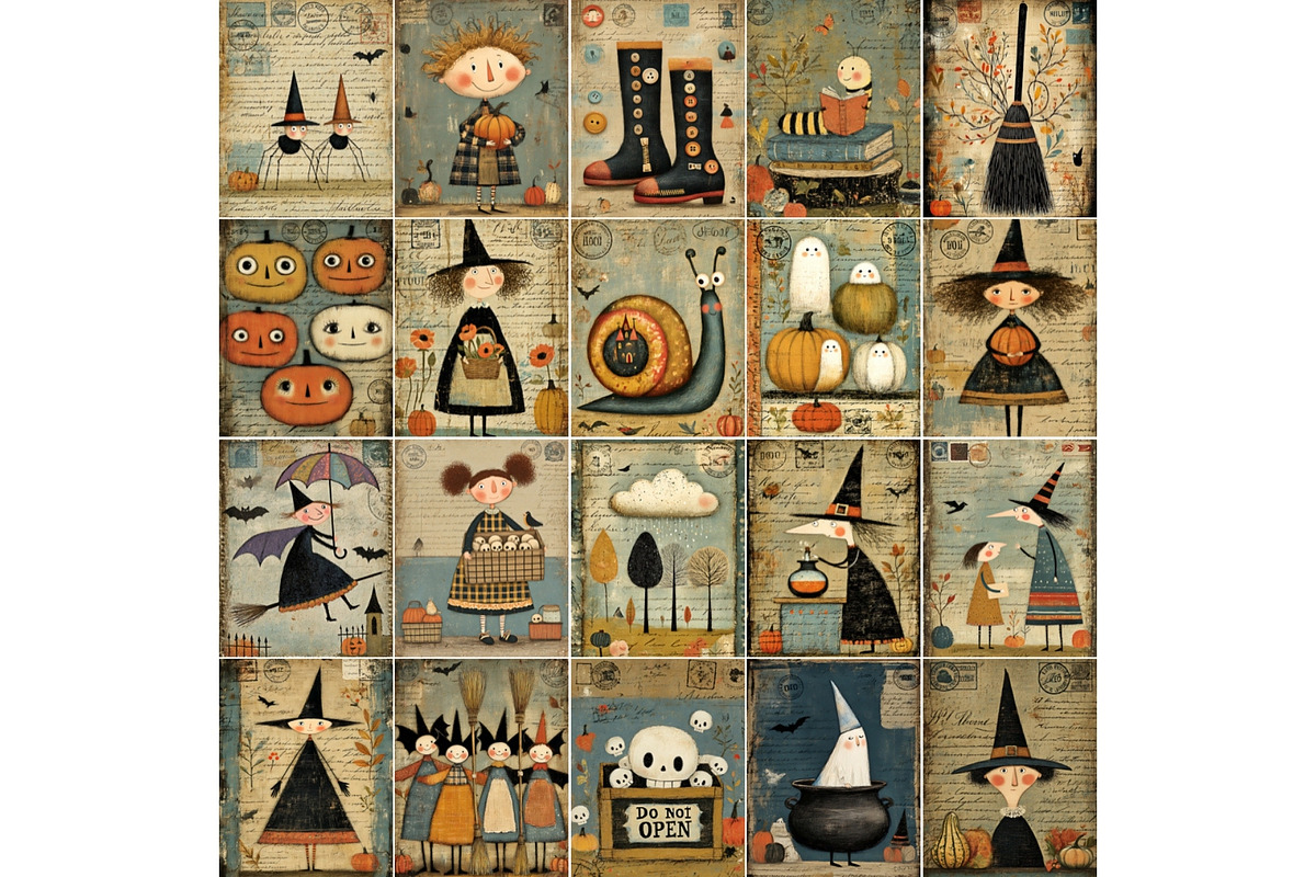 Halloween Ephemera Vintage Autumn, a Seasonal Illustration by Nicole Branger Art (Photo 9 of 12)