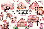Pastel Western Clipart, an Object Graphic by Anna Design Studio (Thumbnail 1 of 10)