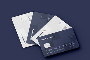 Four Credit Cards Mockup