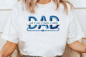 Dad Split Name Frame PNG, Father's, an Illustration by Designking