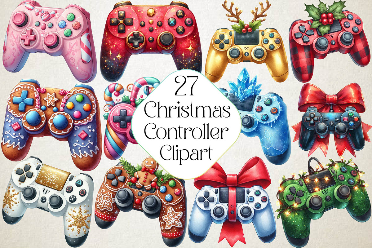 Christmas Gaming Controller, an Illustration by DreamPrint404 (Photo 1 of 4)