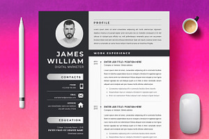 CV Resume Template Design With Photo