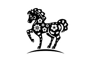 Chinese Horse 2026 Happy New Year, an Animal Illustration by kotoffei