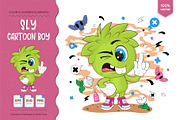 Sly cartoon boy. Tshirt, PNG., a Person Illustration by KENO Mascots (Thumbnail 1 of 3)