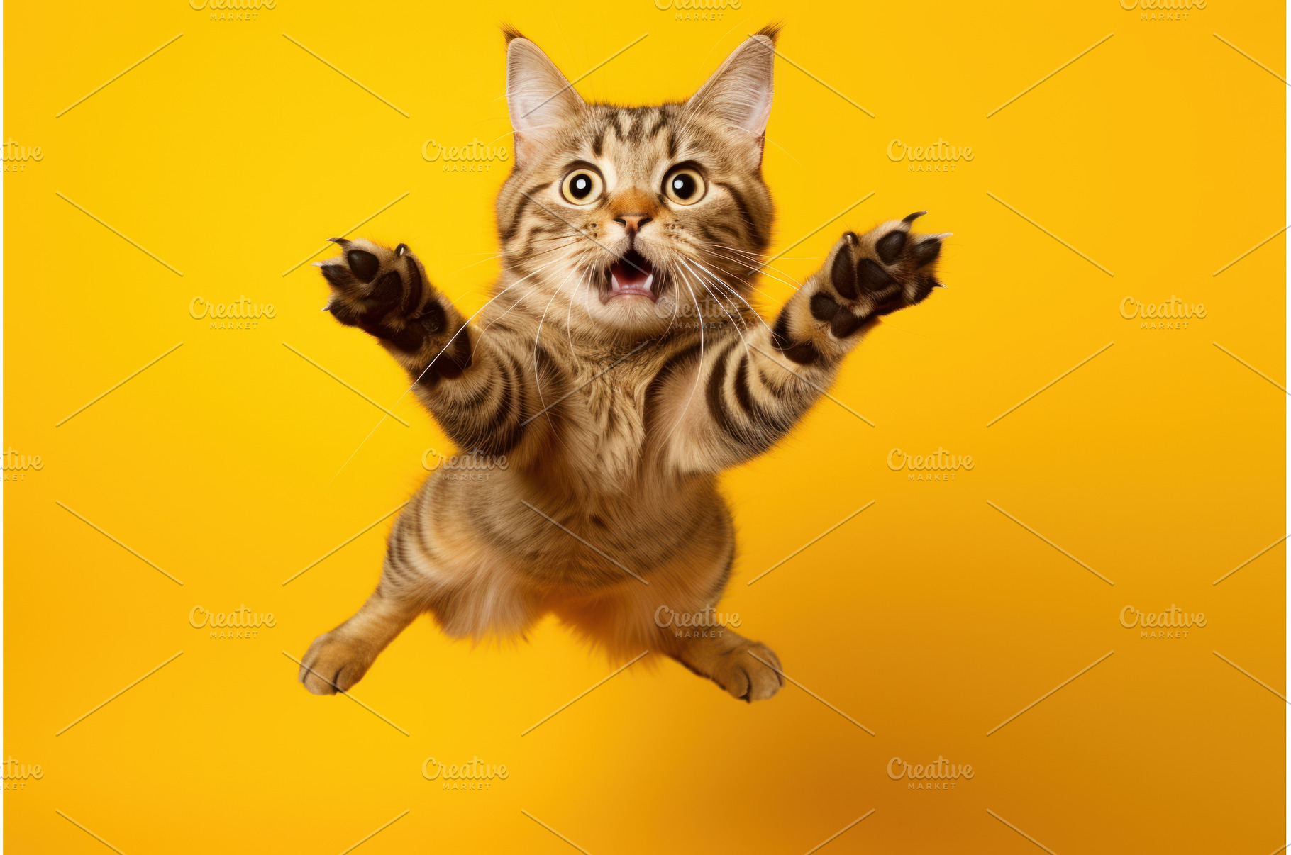 Energetic Jumping cat background, an Animal Photo by Ylivdesign