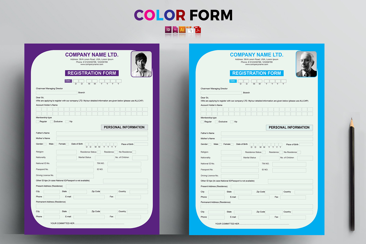 Registration and Questionnaire Form, a Stationery Template by artico (Photo 2 of 3)