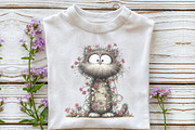 Whimsical Spring Cat Clipart, an Illustration by OK Design (Thumbnail 6 of 6)