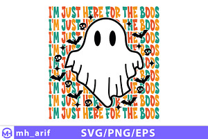 I'm Just Here for the Boos Halloween, a Seasonal Illustration by mh_arif