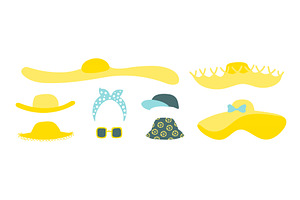 Straw hat, yellow sun hat, an Illustration by sceptical cactus