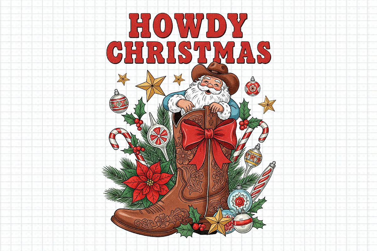 Howdy Christmas Cowboy Santa PNG, an Illustration by Craft Nest (Photo 1 of 6)