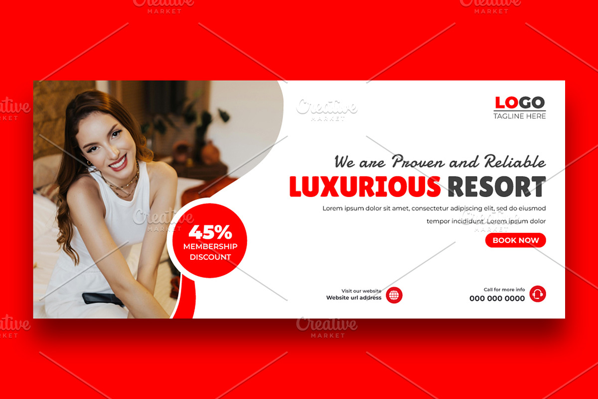 Hotel and Resort Social Media Banner, a Social Media Template by nandinigraphics (Photo 2 of 3)