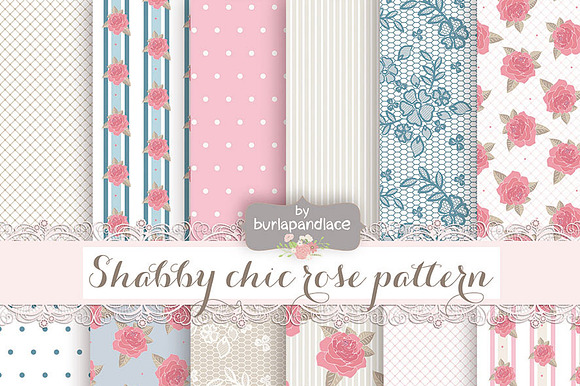 shabby chic blue pink digital paper preview 2