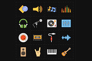 16 universal flat music icons, an Icon by Anton (Thumbnail 4 of 4)