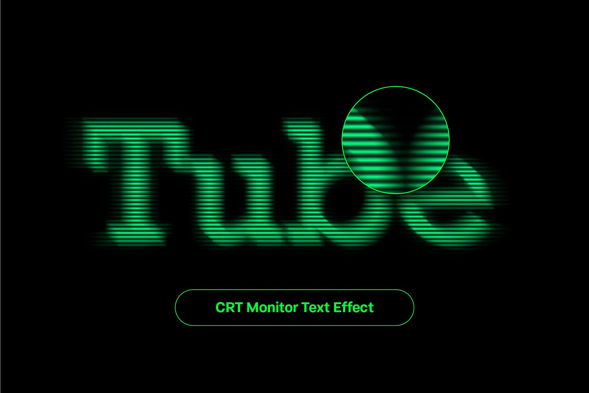 Vintage CRT Monitor Text Effect, a Layer Style Add-On by studiogstock (Photo 1 of 2)
