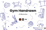 Gym Handrawn Illustration Pack, an Object Graphic by SLAB! Design (Thumbnail 1 of 2)